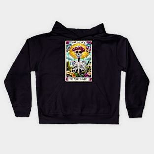 The Plant Lover funny skeleton tarot card Kids Hoodie